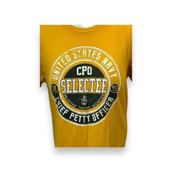 7.62Design Mens Short Sleeve US NAVY Pride CPO Selectee Graphic Tee Gold L - Picture 2 of 7